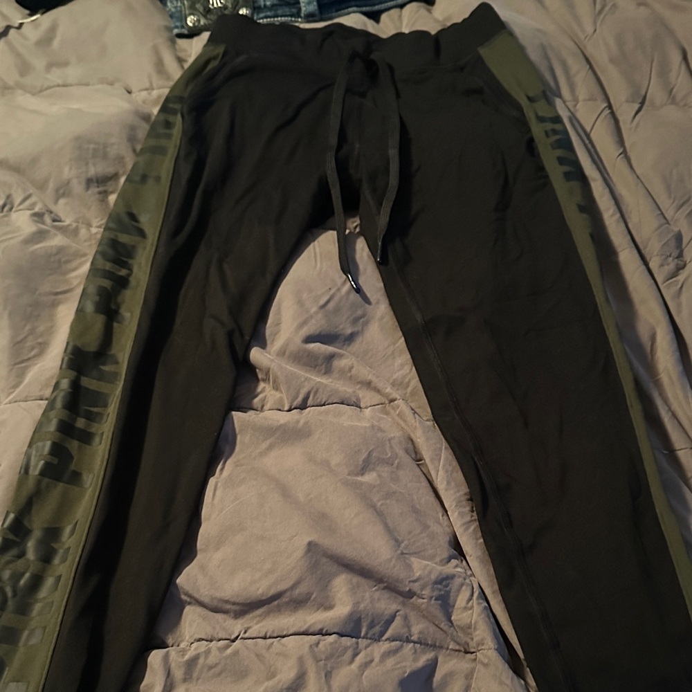 Vs pinkBlack and Olive Joggers